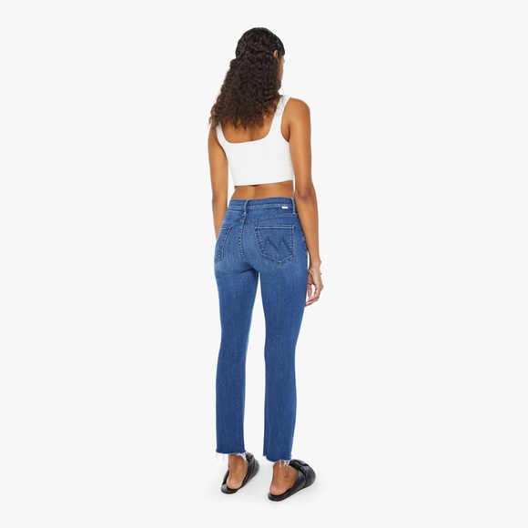 MOTHER The Mid-Rise Dazzler Ankle Fray